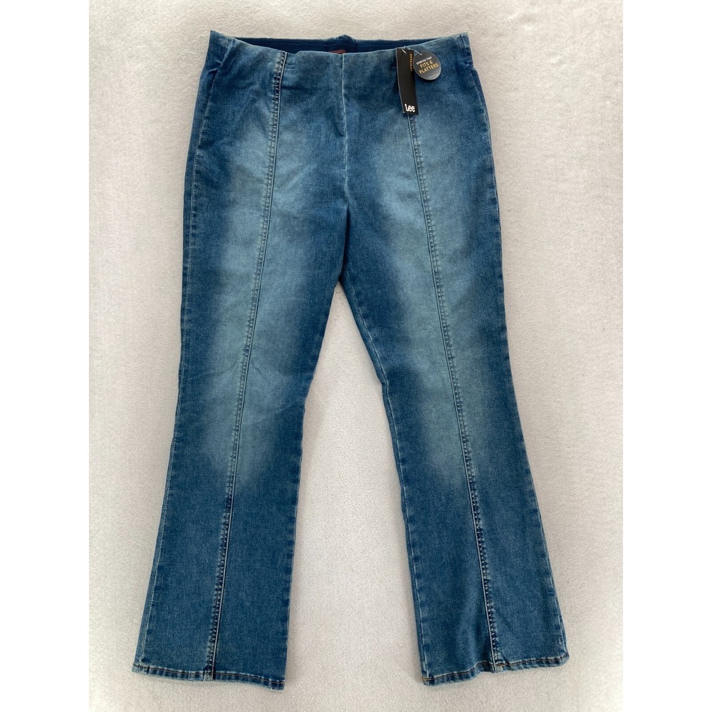 Lee Heritage Pull On Bootcut Jeans Women's Plus 0X Blue Stretch Denim High Rise